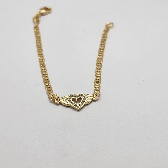 Other - Brand New Brazilian 18k Gold Filled Heart with Wings Bracelet